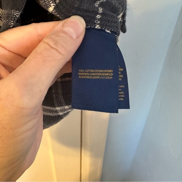 Polo Ralph Lauren Shirt Gray Plaid Flannel Long Sleeve Button Down Size 18/20 - Picture 8 of 12